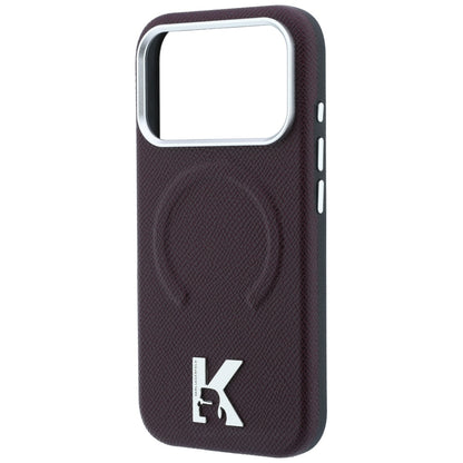 Θήκη MagSafe για Apple iPhone 18 Pro / 17 Pro, Karl Lagerfeld, Grained Embossed Ring, Βυσσινί