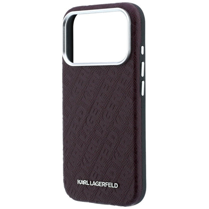 Θήκη MagSafe για Apple iPhone 18 Pro / 17 Pro, Karl Lagerfeld, Μεταλλικό Λογότυπο με Υφή, Βυσσινί