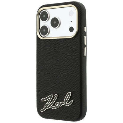 Θήκη MagSafe για Apple iPhone 18 Pro / 17 Pro, Karl Lagerfeld, Λογότυπο από Ρητίνη με Υφή, Μαύρο