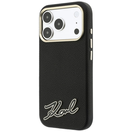 Θήκη MagSafe για Apple iPhone 18 Pro / 17 Pro, Karl Lagerfeld, Λογότυπο από Ρητίνη με Υφή, Μαύρο