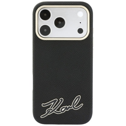 Θήκη MagSafe για Apple iPhone 18 Pro / 17 Pro, Karl Lagerfeld, Λογότυπο από Ρητίνη με Υφή, Μαύρο