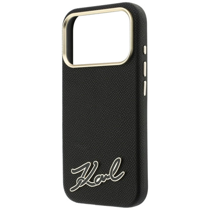 Θήκη MagSafe για Apple iPhone 18 Pro / 17 Pro, Karl Lagerfeld, Λογότυπο από Ρητίνη με Υφή, Μαύρο