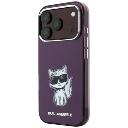 Θήκη MagSafe για Apple iPhone 18 Pro / 17 Pro, Karl Lagerfeld, HC IML Choupette Body Sketch Print, Βυσσινί