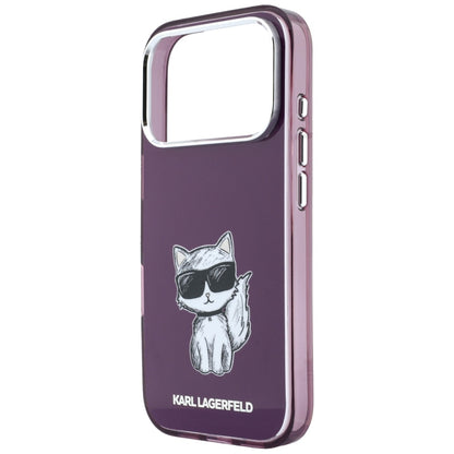 Θήκη MagSafe για Apple iPhone 18 Pro / 17 Pro, Karl Lagerfeld, HC IML Choupette Body Sketch Print, Βυσσινί