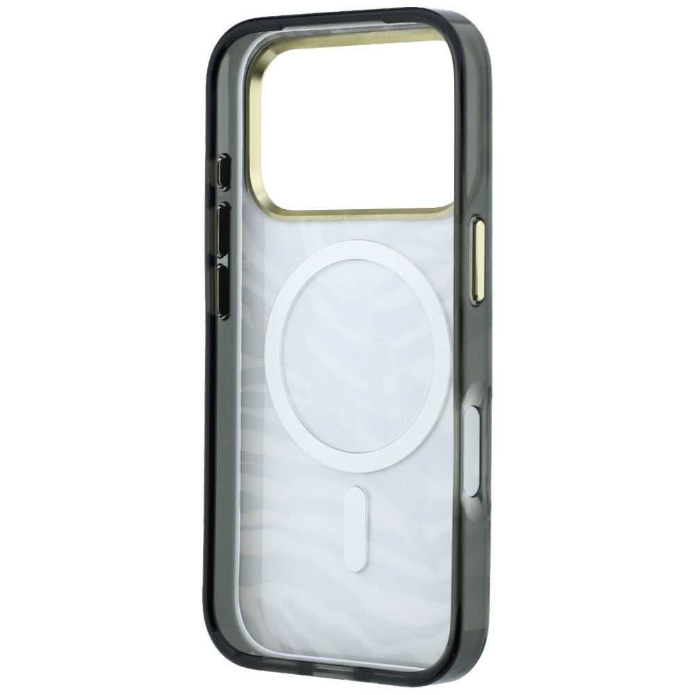 Θήκη MagSafe για Apple iPhone 18 Pro / 17 Pro, Karl Lagerfeld, HC IML Signature Zebra Glitter Gold, Μαύρο