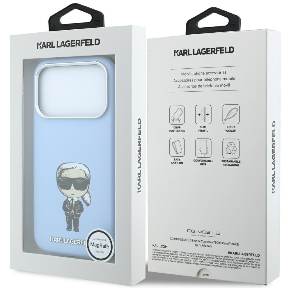 Θήκη MagSafe για Apple iPhone 18 Pro / 17 Pro, Karl Lagerfeld, Ikonik Sketch, Μπλε