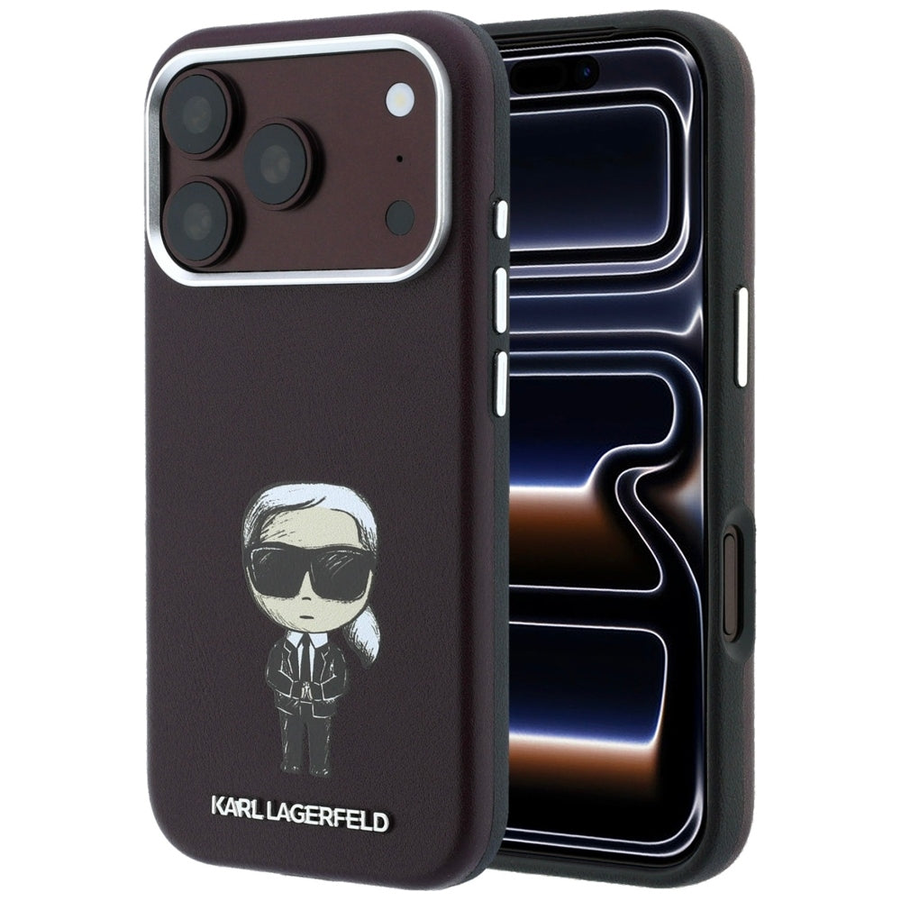 Θήκη MagSafe για Apple iPhone 18 Pro / 17 Pro, Karl Lagerfeld, Ikonik Sketch, Βυσσινί