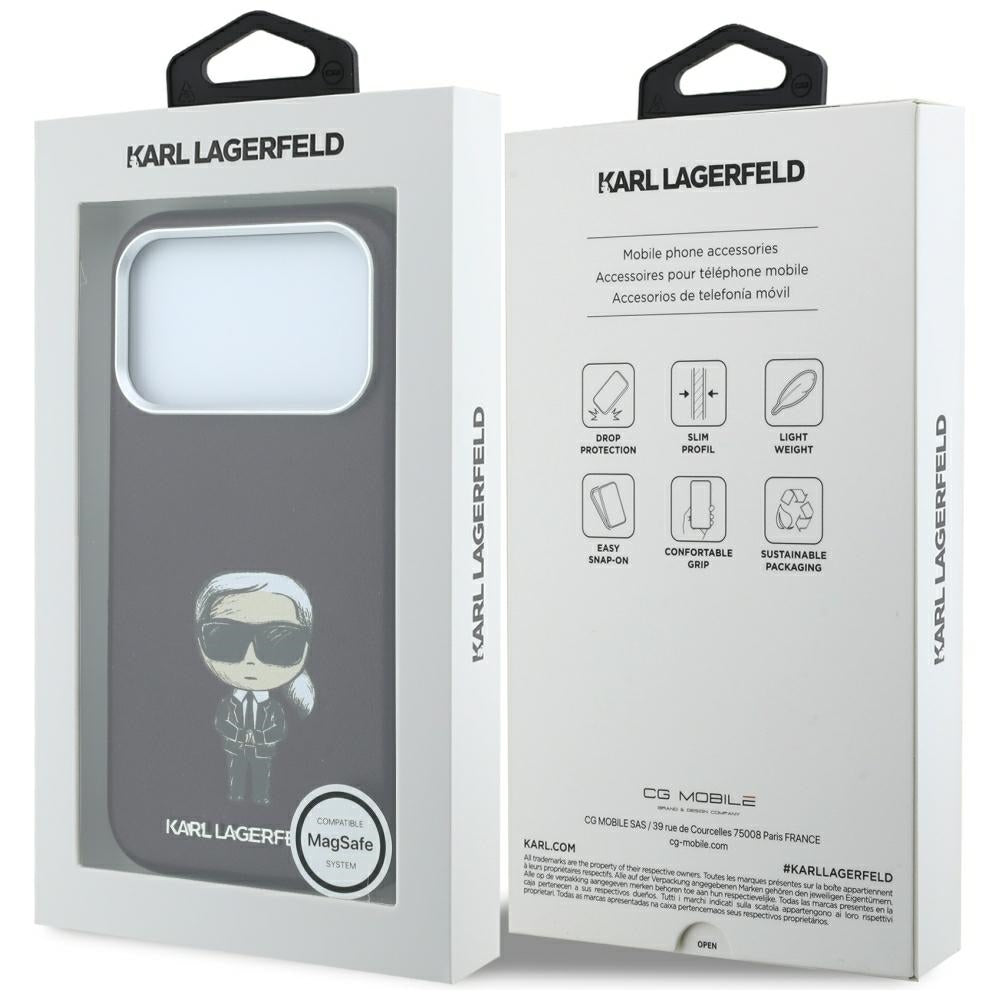 Θήκη MagSafe για Apple iPhone 18 Pro / 17 Pro, Karl Lagerfeld, Ikonik Sketch, Βυσσινί