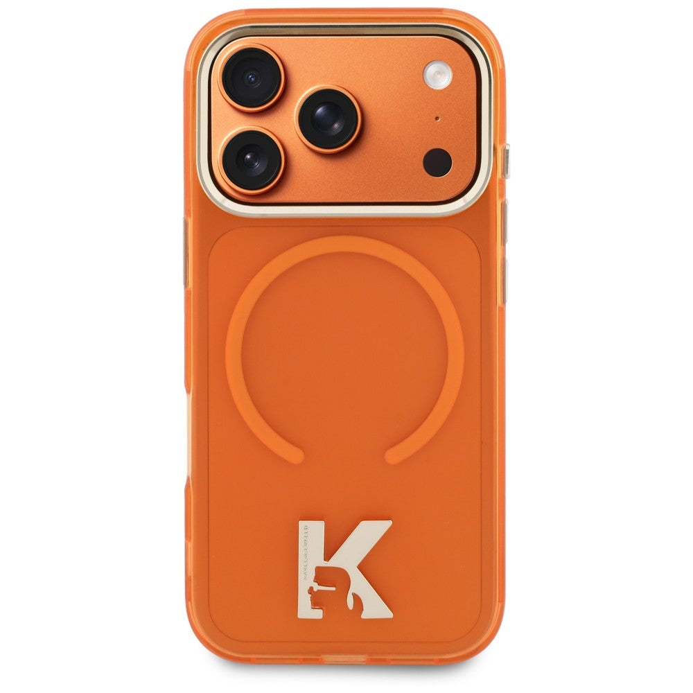 Θήκη MagSafe για Apple iPhone 18 Pro / 17 Pro, Karl Lagerfeld, IML Karl Head Logo, Πορτοκαλί