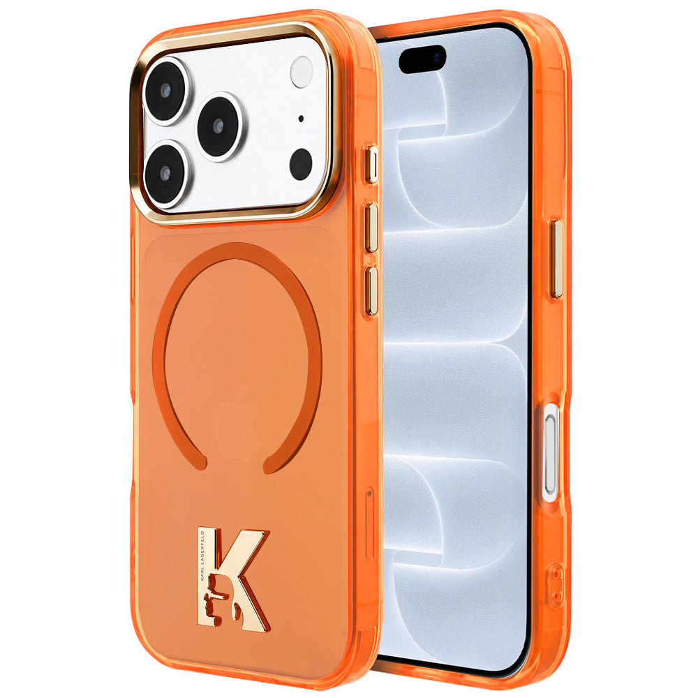 Θήκη MagSafe για Apple iPhone 18 Pro / 17 Pro, Karl Lagerfeld, IML Karl Head Logo, Πορτοκαλί