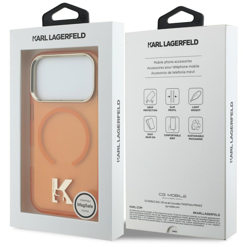 Θήκη MagSafe για Apple iPhone 18 Pro / 17 Pro, Karl Lagerfeld, IML Karl Head Logo, Πορτοκαλί
