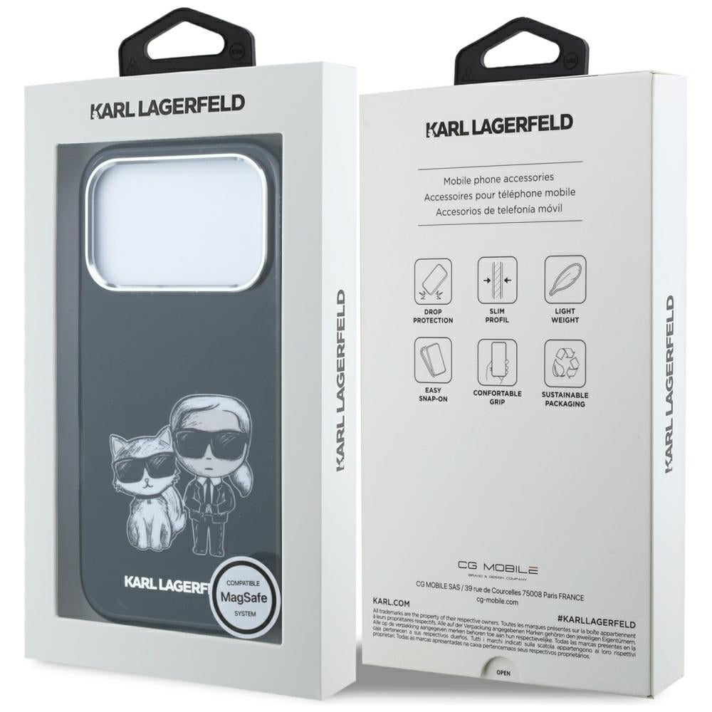Θήκη MagSafe για Apple iPhone 18 Pro / 17 Pro, Karl Lagerfeld, IML KC Bodies Sketch Print, Μαύρο