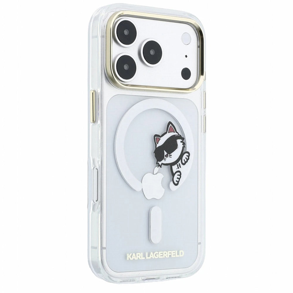 Θήκη MagSafe για Apple iPhone 18 Pro / 17 Pro, Karl Lagerfeld, IML Peekaboo Print και Μεταλλικό Πλαίσιο, Διαφανής