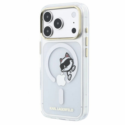 Θήκη MagSafe για Apple iPhone 18 Pro / 17 Pro, Karl Lagerfeld, IML Peekaboo Print και Μεταλλικό Πλαίσιο, Διαφανής
