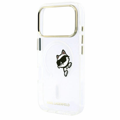 Θήκη MagSafe για Apple iPhone 18 Pro / 17 Pro, Karl Lagerfeld, IML Peekaboo Print και Μεταλλικό Πλαίσιο, Διαφανής