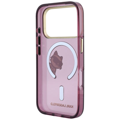 Θήκη MagSafe για Apple iPhone 18 Pro / 17 Pro, Karl Lagerfeld, IML Peekaboo Print and Metal Frame, Μπορντό