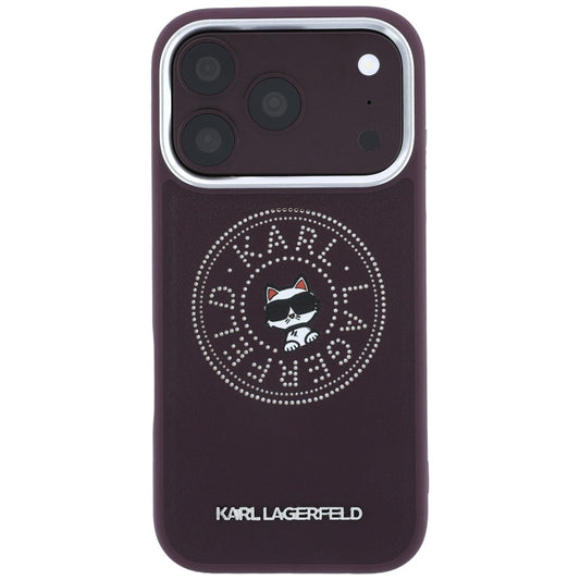Θήκη MagSafe για Apple iPhone 18 Pro / 17 Pro, Karl Lagerfeld, Point and Choupette Sketch, Βυσσινί