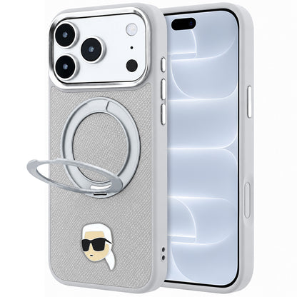 Θήκη MagSafe για Apple iPhone 18 Pro / 17 Pro, Karl Lagerfeld, Ring Stand 360 Karl Pin, Γκρι