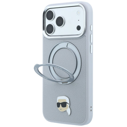 Θήκη MagSafe για Apple iPhone 18 Pro / 17 Pro, Karl Lagerfeld, Ring Stand 360 Karl Pin, Γκρι