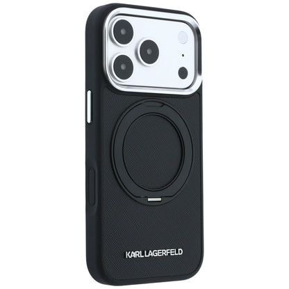 Θήκη MagSafe για Apple iPhone 18 Pro / 17 Pro, Karl Lagerfeld, Ring Stand 360 Saffiano, Μαύρη