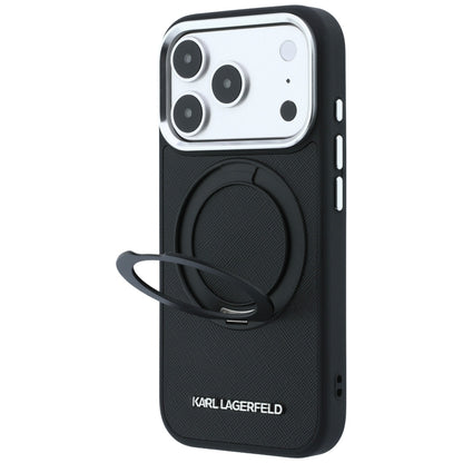 Θήκη MagSafe για Apple iPhone 18 Pro / 17 Pro, Karl Lagerfeld, Ring Stand 360 Saffiano, Μαύρη