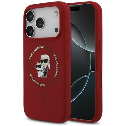 Θήκη MagSafe για Apple iPhone 18 Pro / 17 Pro, Karl Lagerfeld, Silicone Ring Karl & Choupette, Ροζ