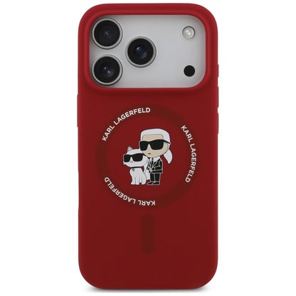 Θήκη MagSafe για Apple iPhone 18 Pro / 17 Pro, Karl Lagerfeld, Silicone Ring Karl & Choupette, Ροζ