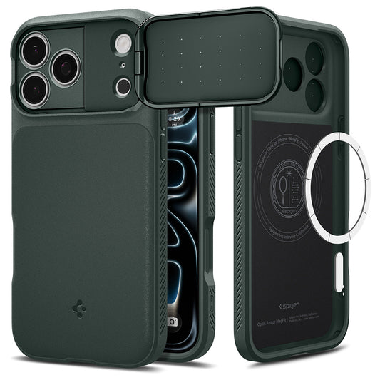 Θήκη MagSafe για Apple iPhone 18 Pro / 17 Pro, Spigen, Optik Armor, Πράσινο ACS09954