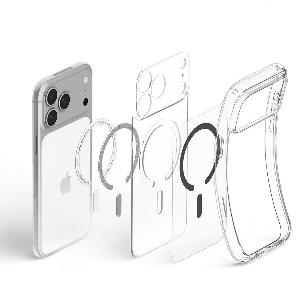 Θήκη MagSafe για Apple iPhone 18 Pro / 17 Pro, Spigen, Ultra Hybrid, Γκρι Διαφανές ACS12156