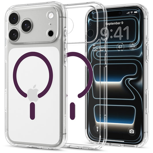 Θήκη MagSafe για Apple iPhone 18 Pro / 17 Pro, Spigen, Ultra Hybrid, Διαφανής Μπορντό ACS12335