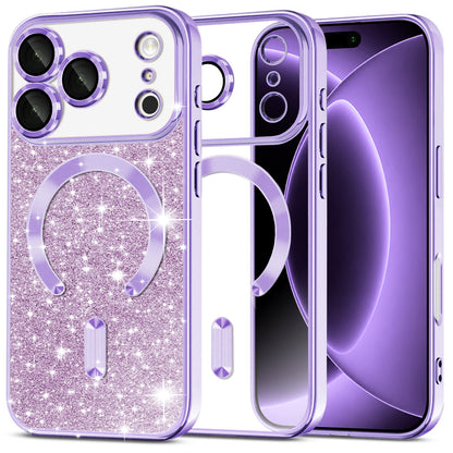 Θήκη MagSafe για Apple iPhone 18 Pro / 17 Pro, Techsuit, Luxury Glitter, Ανοιχτό Μωβ