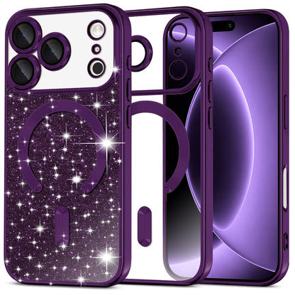 Θήκη MagSafe για Apple iPhone 18 Pro / 17 Pro, Techsuit, Luxury Glitter, Σκούρο Μωβ