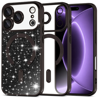 Θήκη MagSafe για Apple iPhone 18 Pro / 17 Pro, Techsuit, Luxury Glitter, Μαύρη