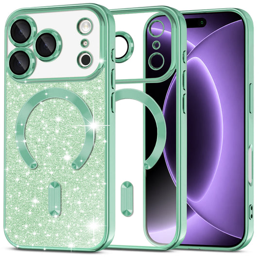 Θήκη MagSafe για Apple iPhone 18 Pro / 17 Pro, Techsuit, Luxury Glitter, Ανοιχτό Πράσινο