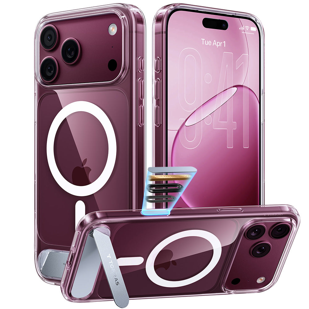 Θήκη MagSafe για Apple iPhone 18 Pro / 17 Pro, Torras, Ostand L1 Guardian, Διαφανής