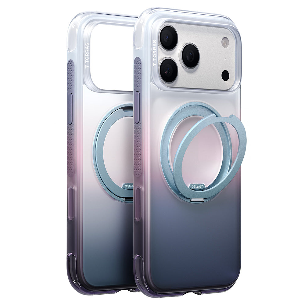 Θήκη MagSafe για Apple iPhone 18 Pro / 17 Pro, Torras, Ostand O3 Air Gradient, Βιολετί Πορτοκαλί