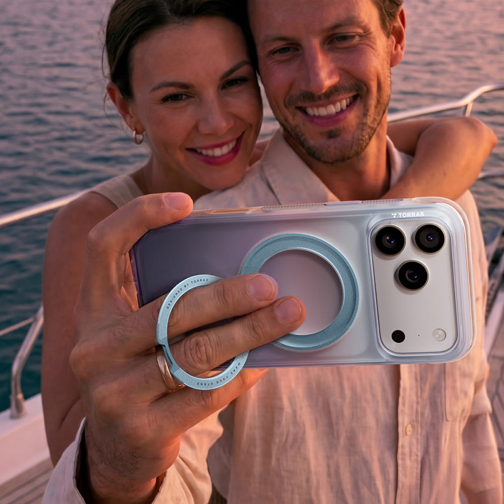Θήκη MagSafe για Apple iPhone 18 Pro / 17 Pro, Torras, Ostand O3 Air Gradient, Βιολετί Πορτοκαλί