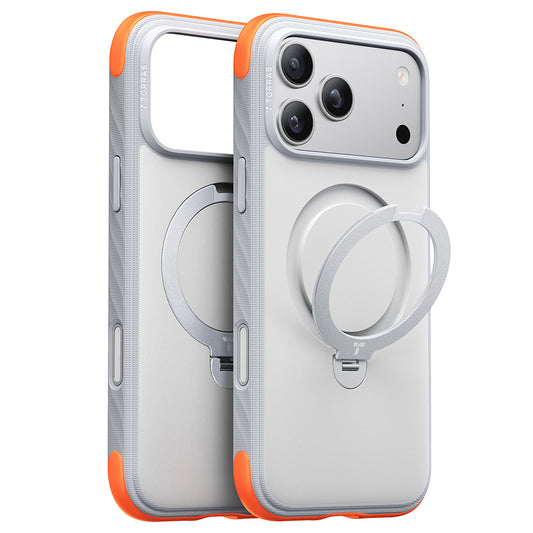 Θήκη MagSafe για Apple iPhone 18 Pro / 17 Pro, Torras, Ostand Q3 Rugged, Λευκή