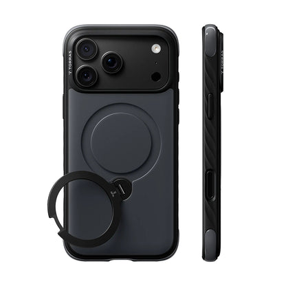 Θήκη MagSafe για Apple iPhone 18 Pro / 17 Pro, Torras, Ostand Q3 Rugged, Μαύρη