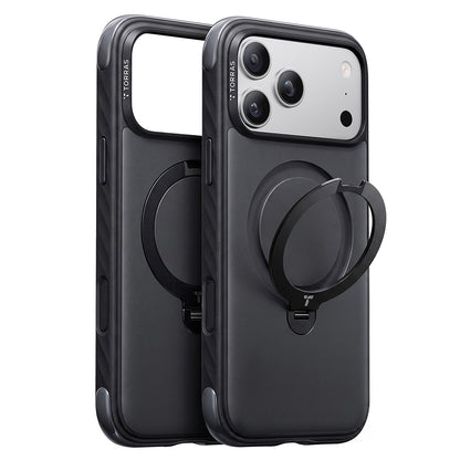 Θήκη MagSafe για Apple iPhone 18 Pro / 17 Pro, Torras, Ostand Q3 Rugged, Μαύρη
