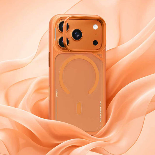 Θήκη MagSafe για Apple iPhone 18 Pro Max / 17 Pro Max, Blueo, Heat Dissipation Stand, Σατινέ Πορτοκαλί