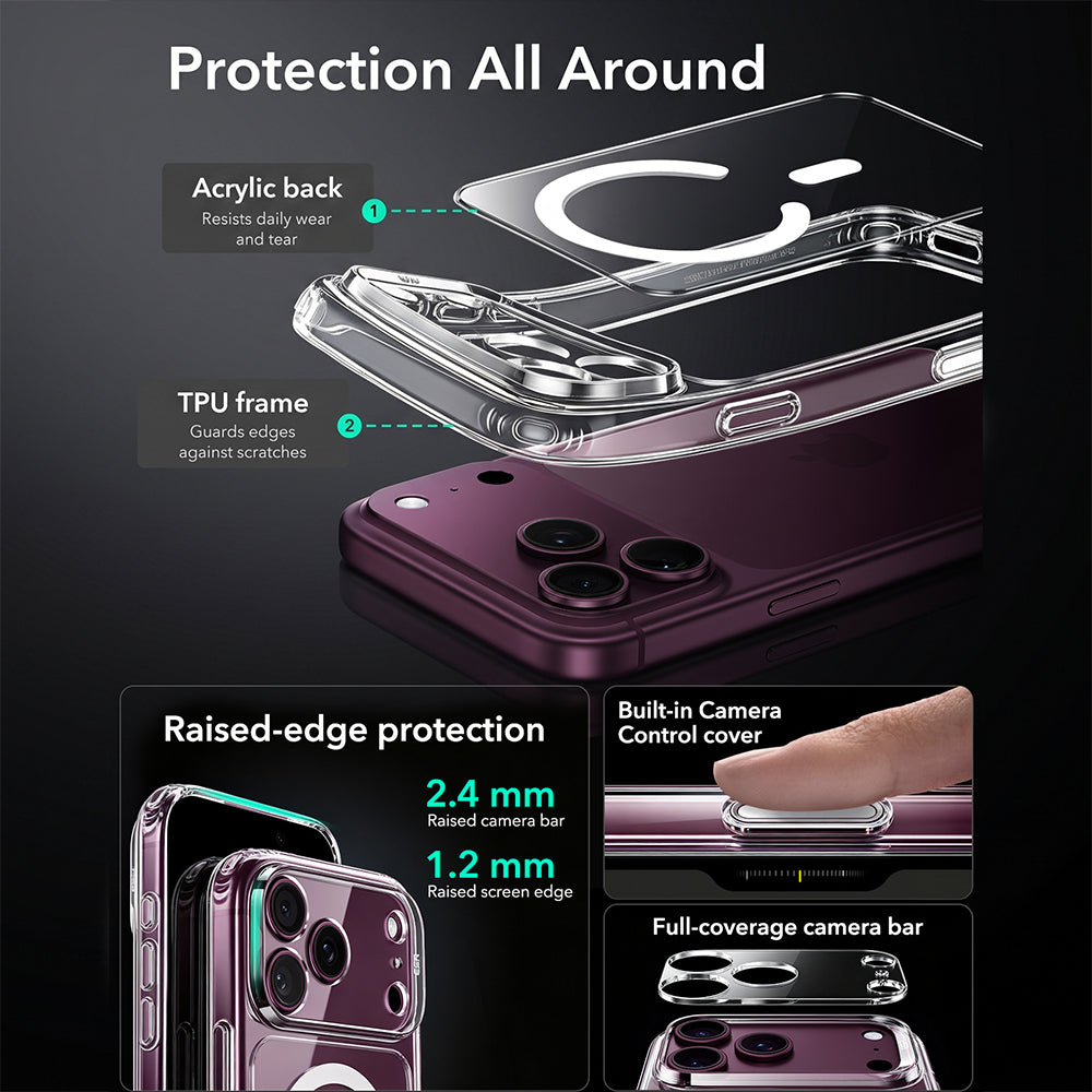 Θήκη MagSafe για Apple iPhone 18 Pro Max / 17 Pro Max, ESR, Classic Hybrid, Διαφανής