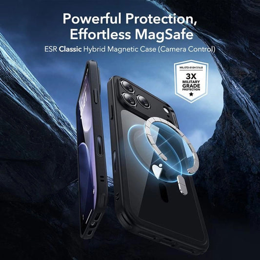 Θήκη MagSafe για Apple iPhone 18 Pro Max / 17 Pro Max, ESR, Classic Hybrid με Προστατευτικό Οθόνης, Μαύρη Διαφανής