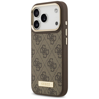 Θήκη MagSafe για Apple iPhone 18 Pro Max / 17 Pro Max, Guess, 4G Logo Plate, Καφέ
