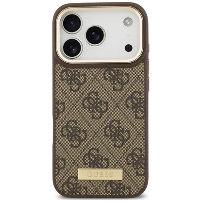 Θήκη MagSafe για Apple iPhone 18 Pro Max / 17 Pro Max, Guess, 4G Logo Plate, Καφέ