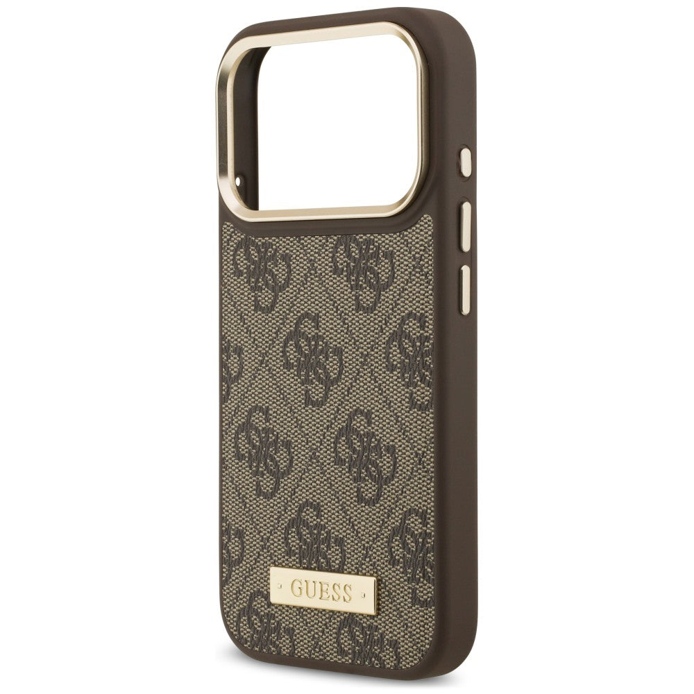 Θήκη MagSafe για Apple iPhone 18 Pro Max / 17 Pro Max, Guess, 4G Logo Plate, Καφέ
