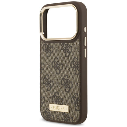 Θήκη MagSafe για Apple iPhone 18 Pro Max / 17 Pro Max, Guess, 4G Logo Plate, Καφέ