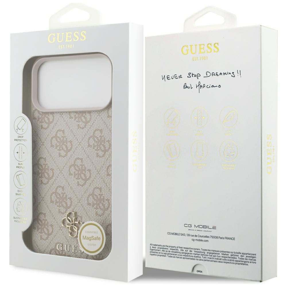Θήκη MagSafe για Apple iPhone 18 Pro Max / 17 Pro Max, Guess, 4G Small and Classic, Ροζ