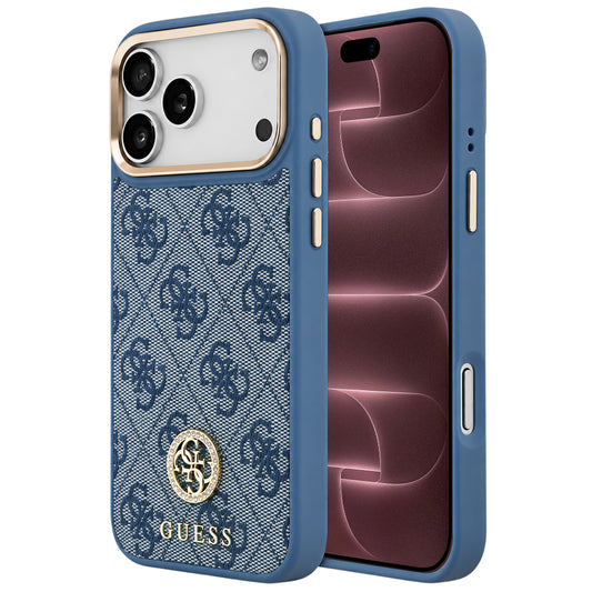 Θήκη MagSafe για Apple iPhone 18 Pro Max / 17 Pro Max, Guess, 4G Strass Logo, Μπλε