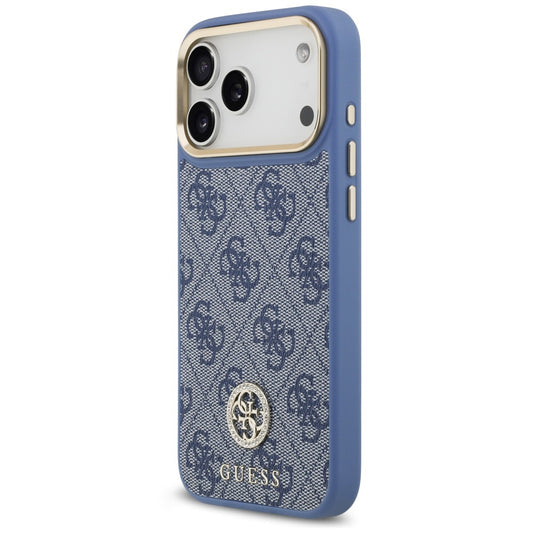 Θήκη MagSafe για Apple iPhone 18 Pro Max / 17 Pro Max, Guess, 4G Strass Logo, Μπλε